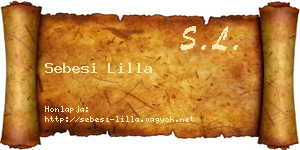 Sebesi Lilla névjegykártya
